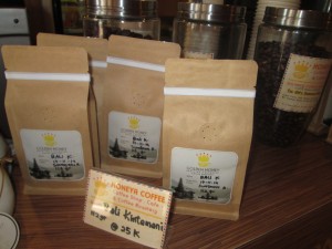 Coffee from Bali at Golden Honey coffee roastery in Denpasar